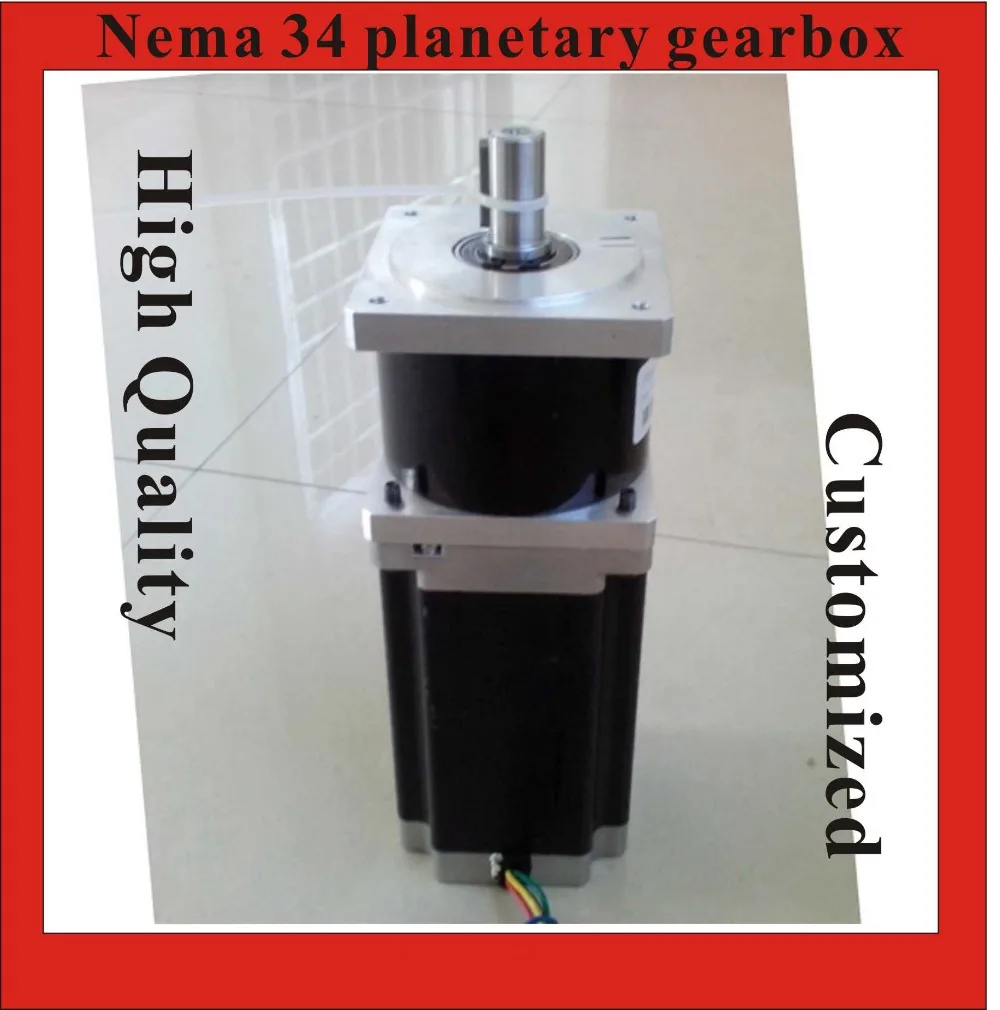 15 20 25 50 100: 1 Стъпков двигател с планетарни предаването NEMA34 6А Номинална натоварване 80Н.м 118 мм Двигател с шаговой предаването NEMA34 Номинална натоварване 80Н.м