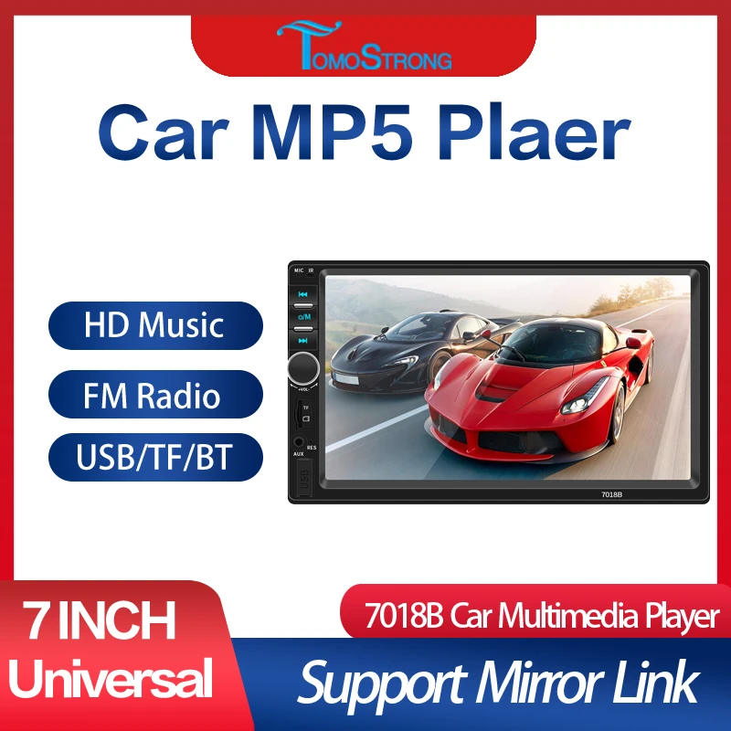 7-инчов Сензорен Екран 2din Авто MP5/MP3 Радио Мултимедиен Плейър Авторадио За Универсален Автомобил FM, AUX вход, USB TF BT-Рефлексен Линк