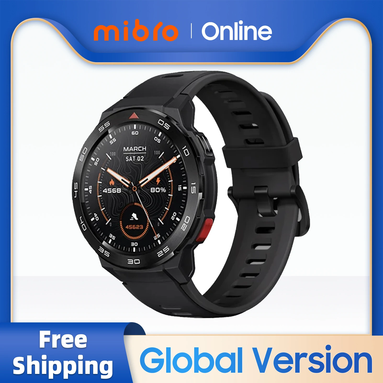 Глобалната версия на умни часа Mibro GS Pro с GPS позициониране Батерия с капацитет 460 ма Стомана корпус AMOLED HD Екран 105 режима на Спортни умен часовник