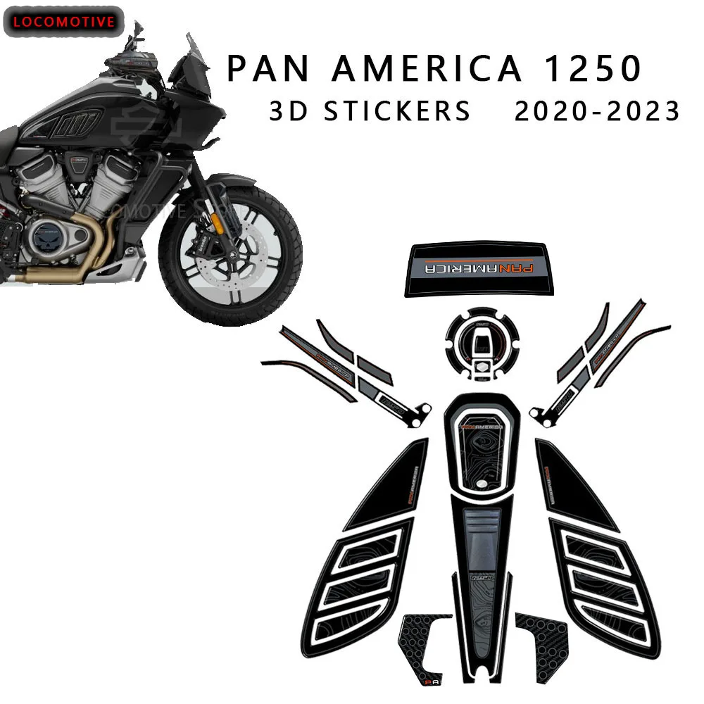 За Pan America 1250 PanAmerica 1250 Special 2020-2023 Harley Davidson 3D Гел Стикер От Епоксидна Смола Комплект за Защита на Резервоара