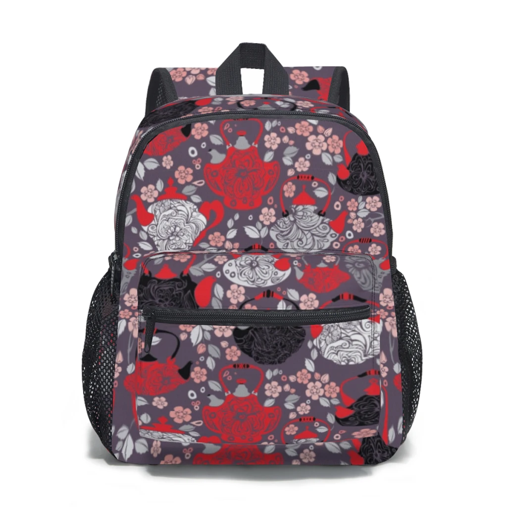 Ретро чайници и цветя сакуры, детска раница, училищен чанта за детска градина, детска, училищна чанта