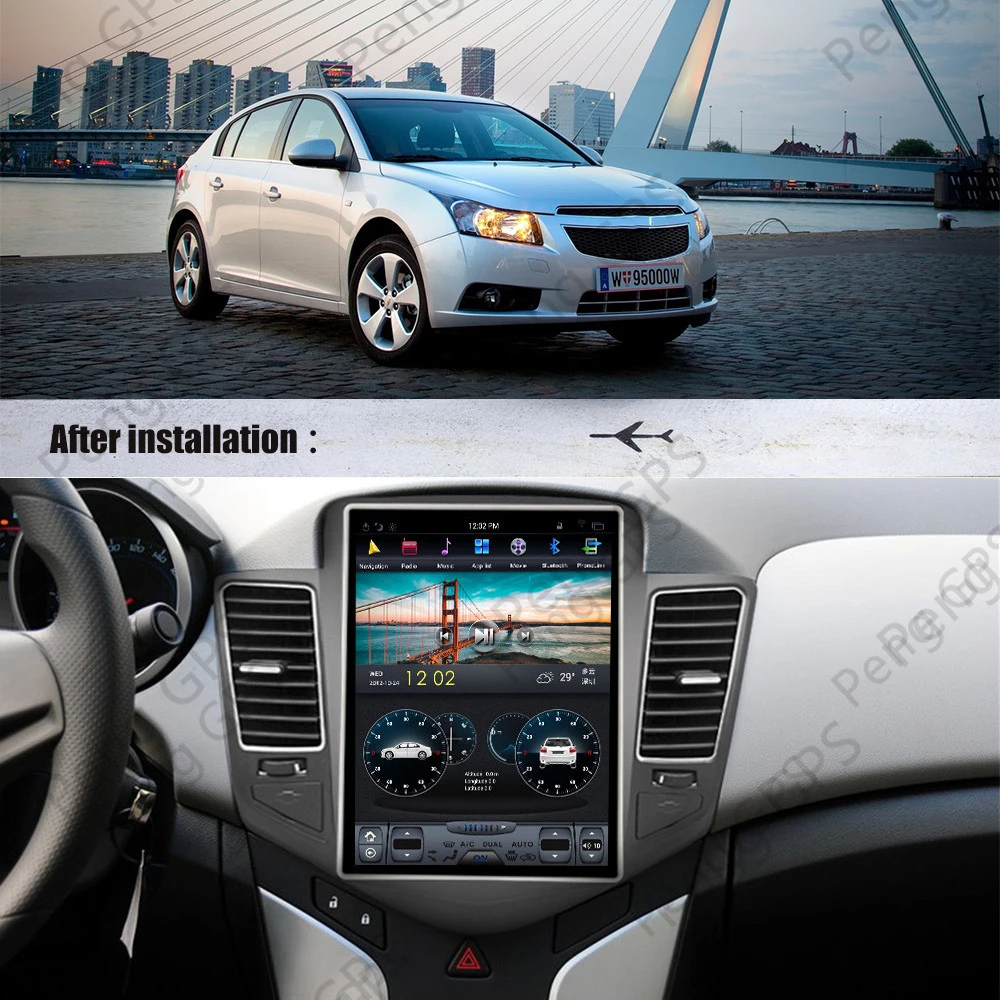 Екран за Chevrolet Cruze 2008-2012 Android Авто Радио Стерео Мултимедиен Плейър 2 Din Авторадио Gps Navi Блок Px6 128 gb