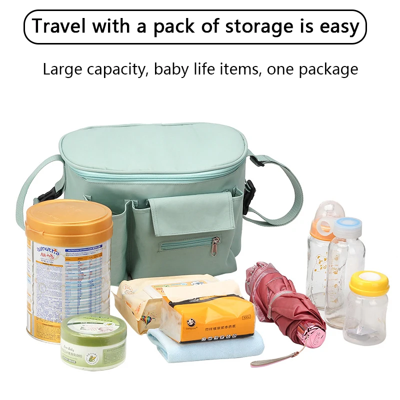 Универсална чанта-органайзер за детска количка Многофункционална водоустойчива чанта за памперси Количка за детска количка Чанта за съхранение на открито