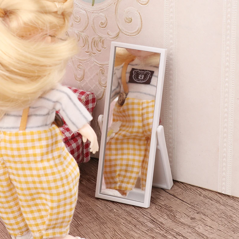 1:12 Моделиране Куклена Къща Огледало В Цял Ръст, Мини-Модел На Мебели Куклена Къща Сцена Декор На Аксесоари За Деца Ролеви Игри Играчка