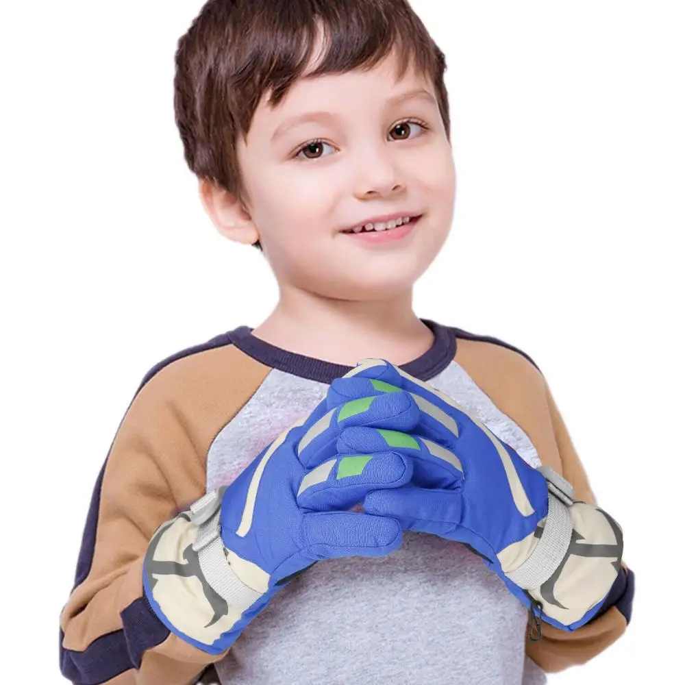 1 чифт детски ръкавици Зимни водоустойчиви топли детски ръкавици за момчета и момичета, ски нескользящие детски ръкавици без пръсти с дълги ръкави, зимни улични