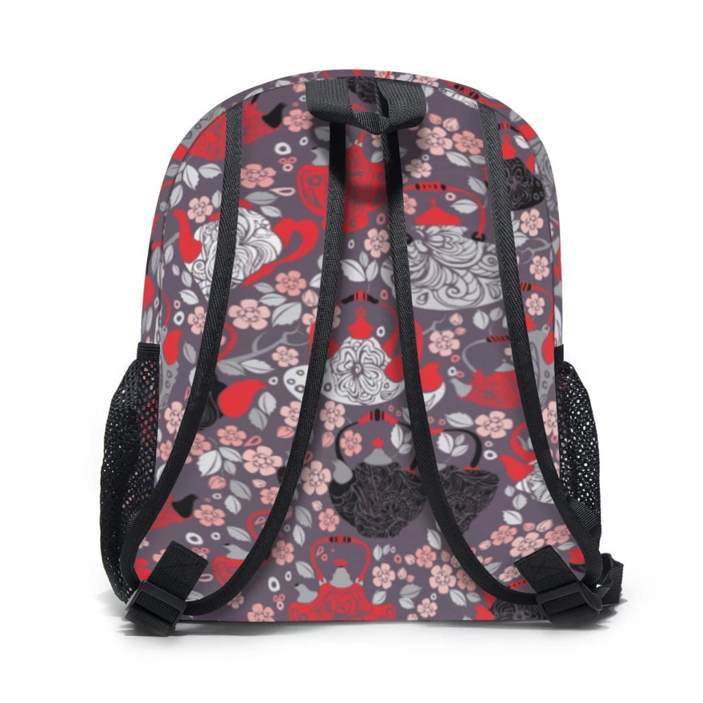 Ретро чайници и цветя сакуры, детска раница, училищен чанта за детска градина, детска, училищна чанта