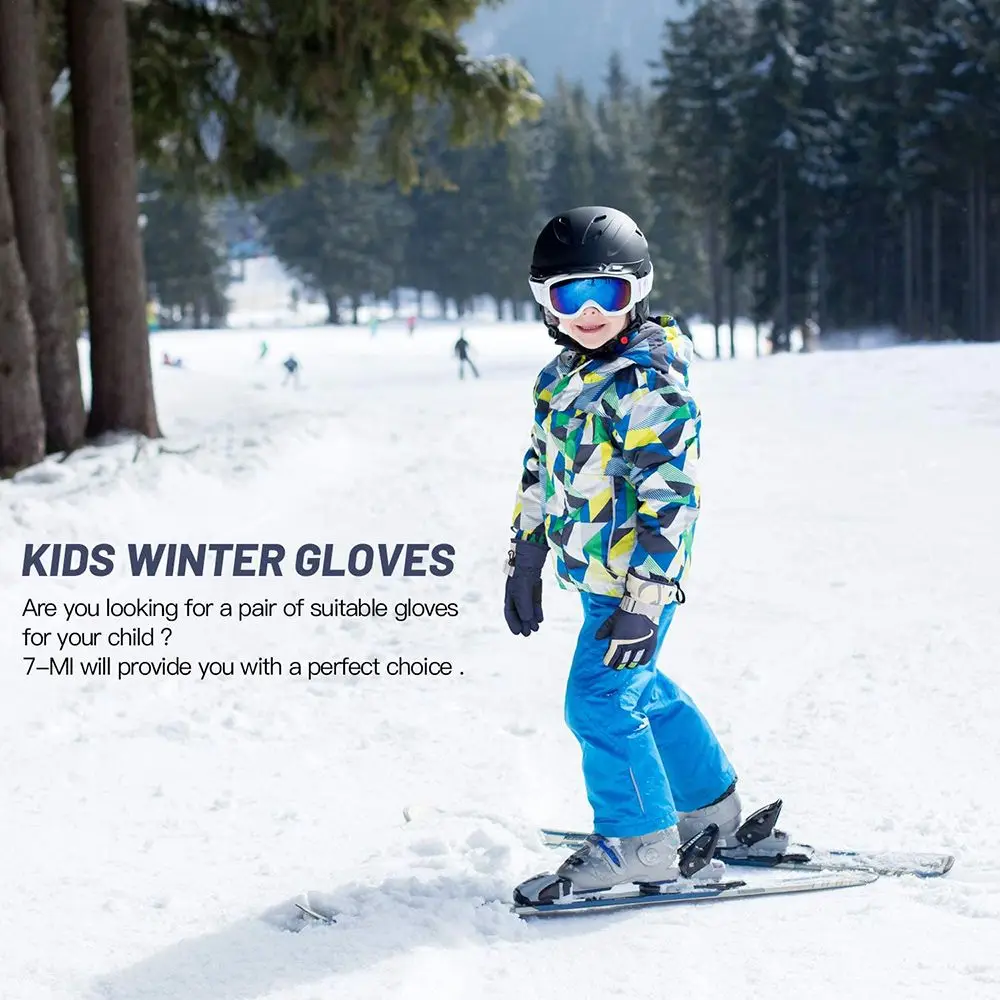 1 чифт детски ръкавици Зимни водоустойчиви топли детски ръкавици за момчета и момичета, ски нескользящие детски ръкавици без пръсти с дълги ръкави, зимни улични