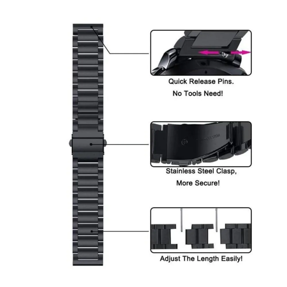 Каишка от неръждаема стомана за xiaomi mi watch, цветен каишка гривна за xiaomi mi smart watch, цвят черен, глобалната замяна, спортен
