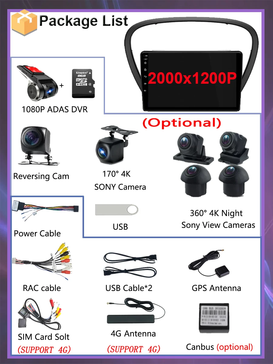 Android 12Sony cam 8 + 128 За Peugeot 607 2004-2010 Авто Радио Мултимедиен Плейър Навигация стерео GPS 2 din DVD Екран IPS