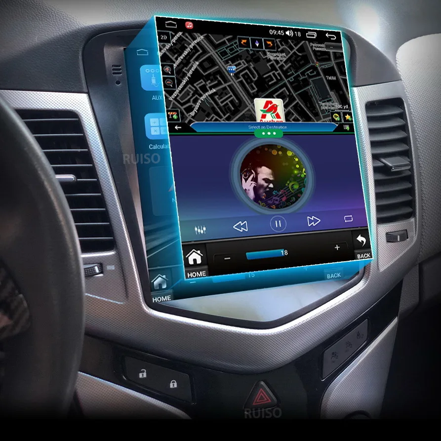 Авто плейър RUISO ЗА серията Tesla за Chevrolet Sail 3 2015-2018, авто радио, стерео уредба, мултимедиен монитор 4G GPS, carplay android auto